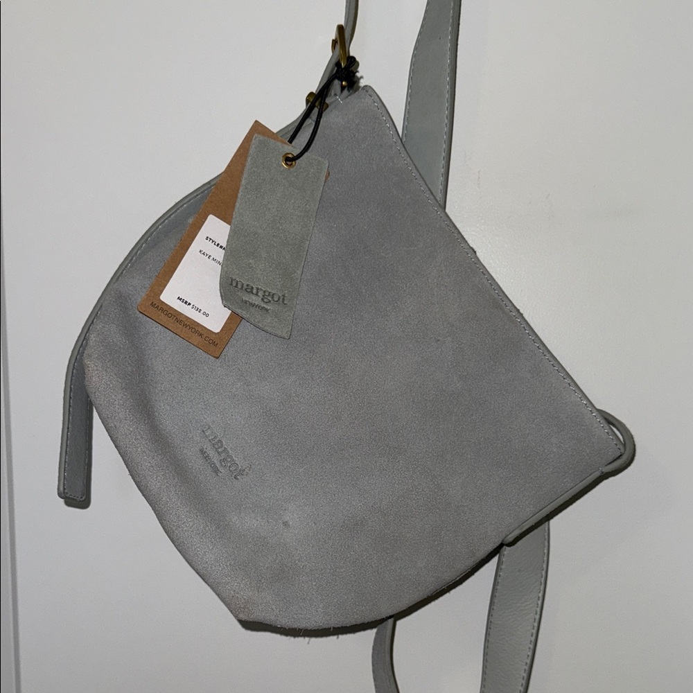 Margot Beige Suede Crossbody Bag